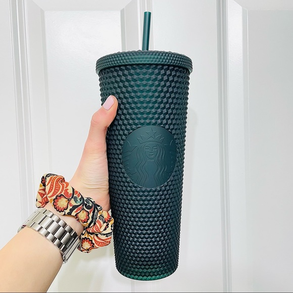 🍃NEW SET💚 Starbucks Green Soft Touch Studded Tumbler Bundle - Picture 4 of 9